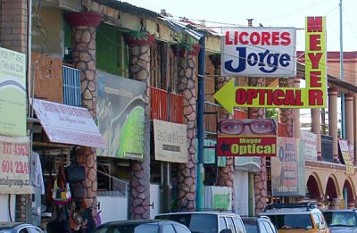 Eye doctors and dentists dominate a block in Los Algodones. 